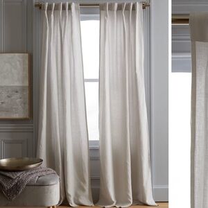 NWT QUINCE Set Of 2 48x96 European Linen Curtains Cloud 4006